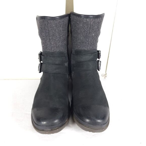 UGG Women's Robbie US 7 Waterproof Side Zip Black Buckle winter Boots - Picture 3 of 12